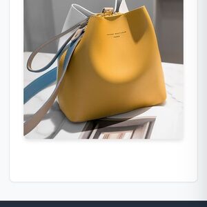 Yellow and White Women Bag
